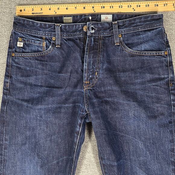 ADRIANO GOLDSCHMIED AG MENS BLUE THE GRADUATE TAILORED LEG JEANS SIZE 32R - Picture 8 of 13